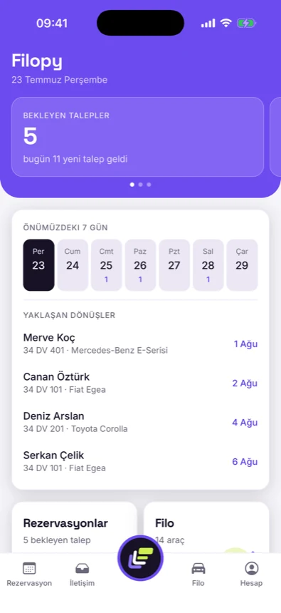 Filopy mobil — ana ekran